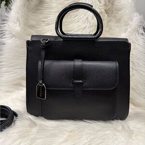 Authentic Gucci Black Leather Satchel with Strap